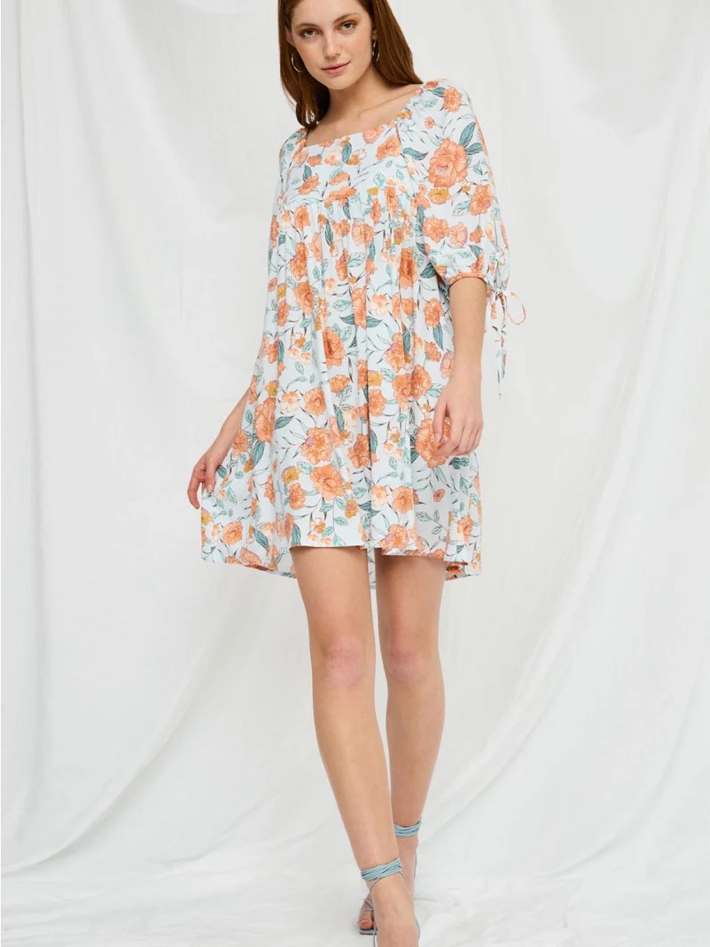 Hayden Floral Dress with Square Neckline Size S